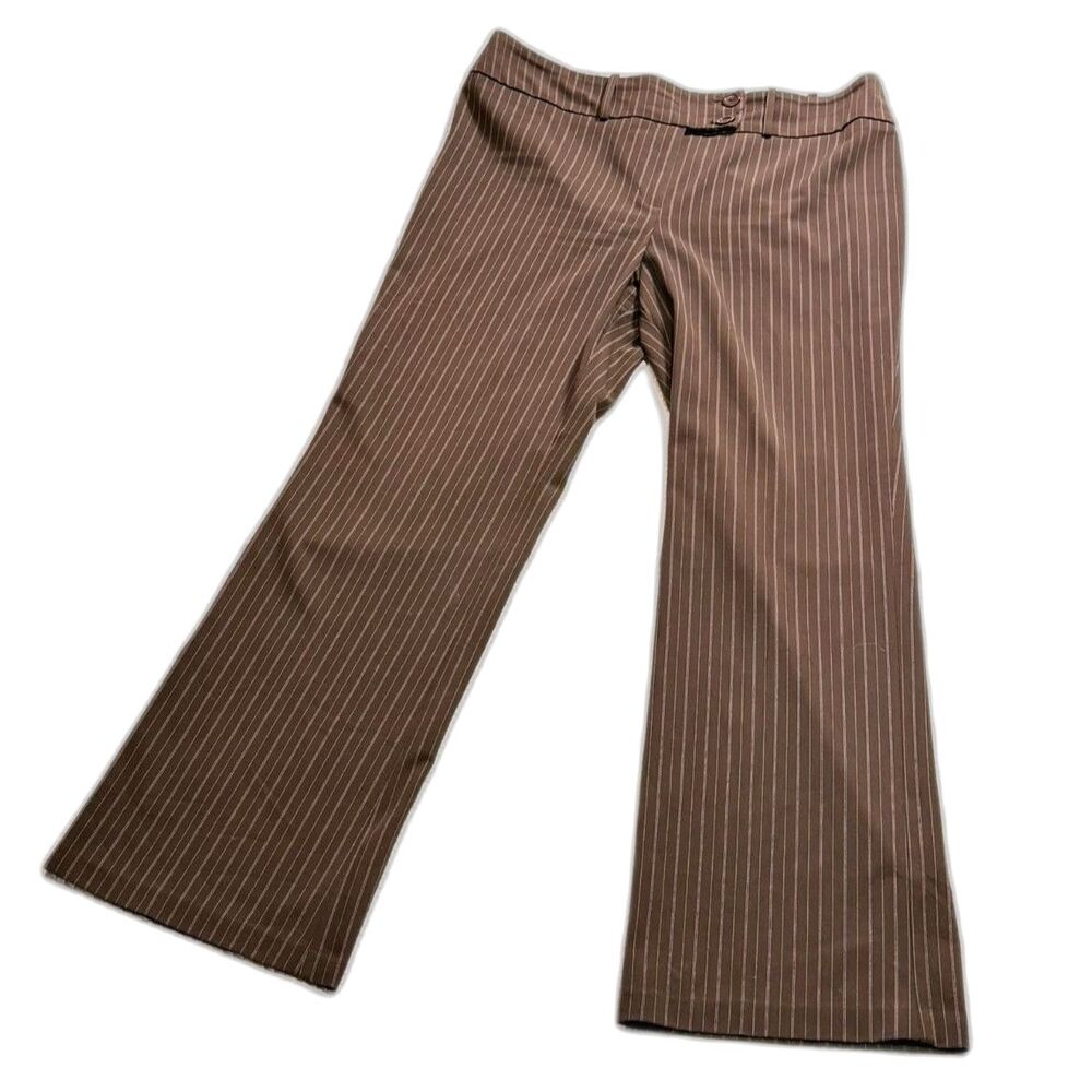 In Mode Brown Pinstripe Bootcut Trouser